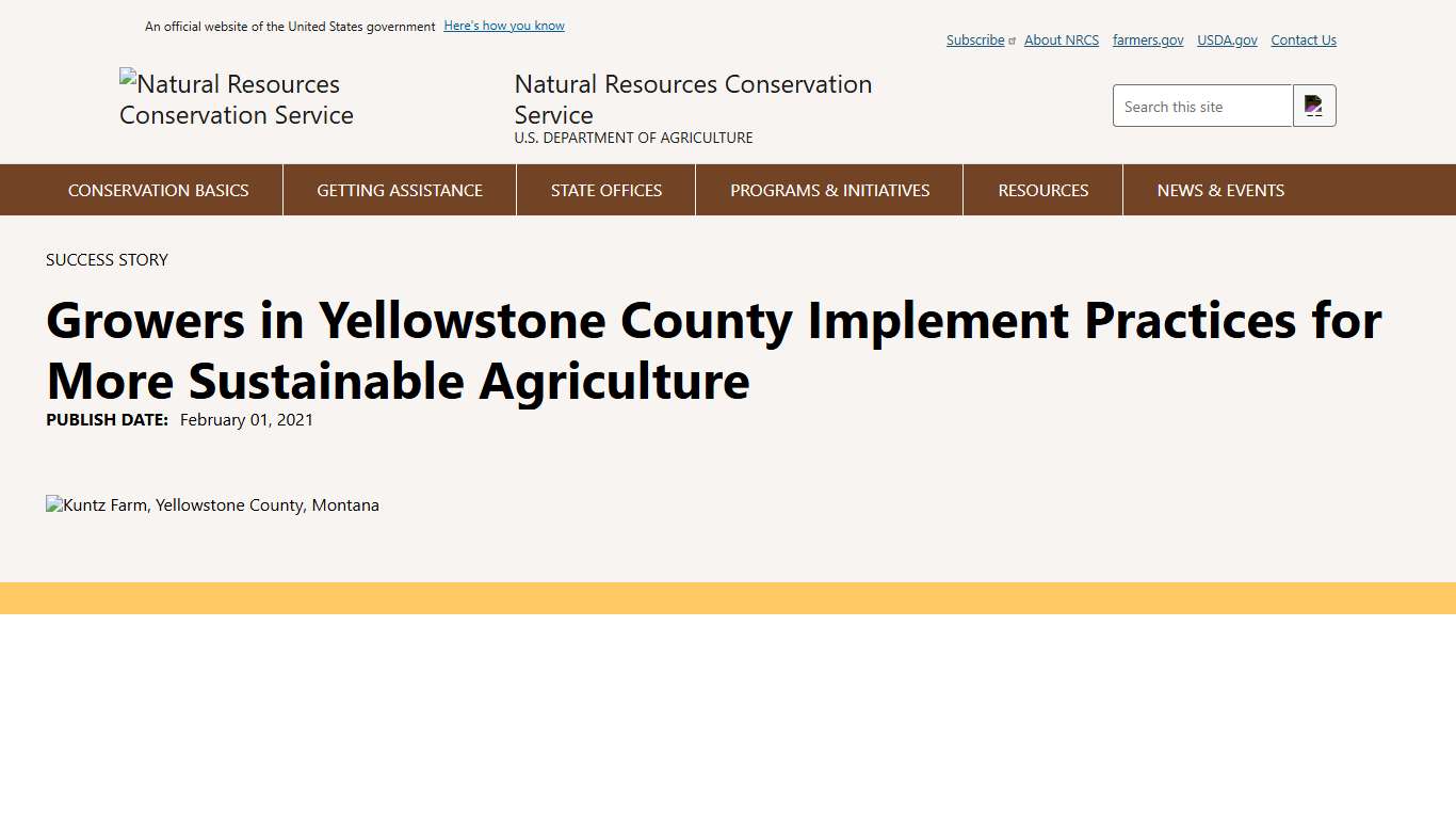 Growers in Yellowstone County Implement Practices for More Sustainable Agriculture Natural Resources Conservation Service